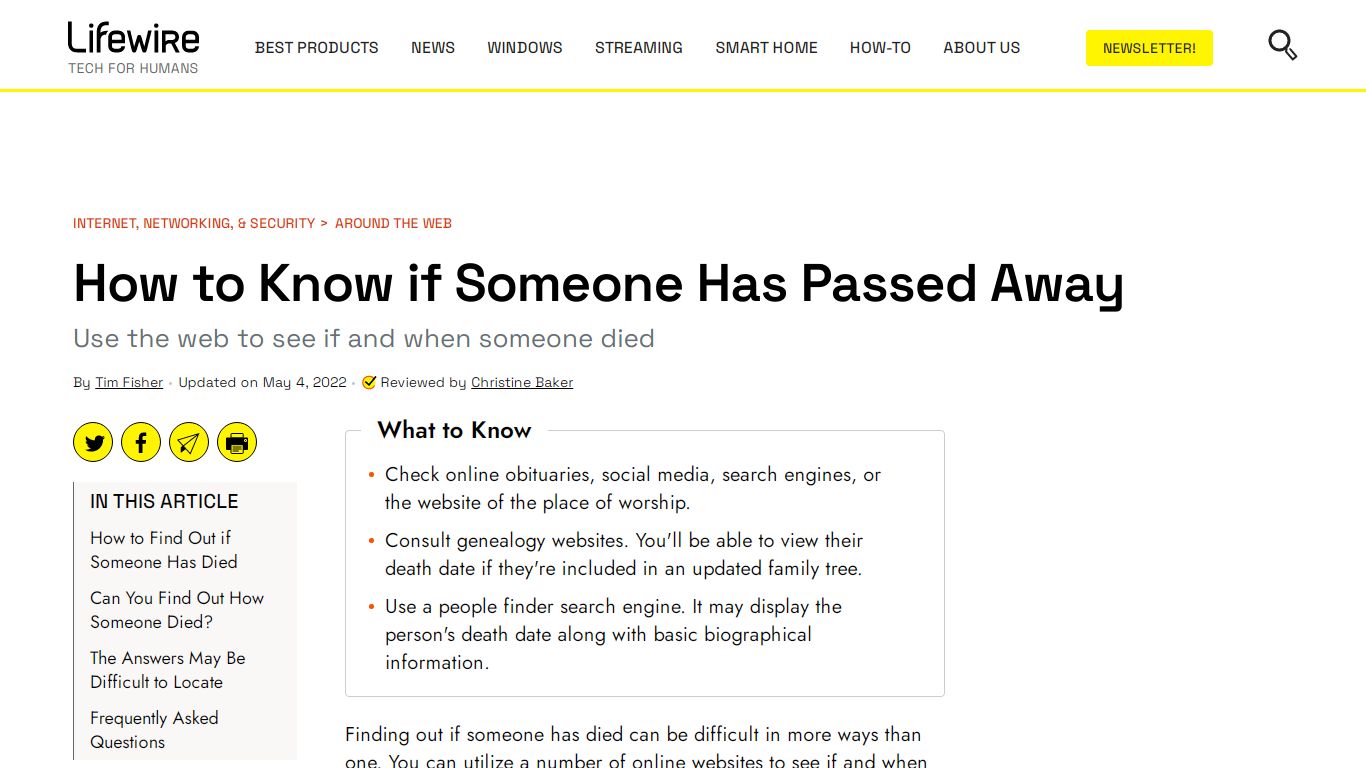 How to Know if Someone Has Passed Away - Lifewire